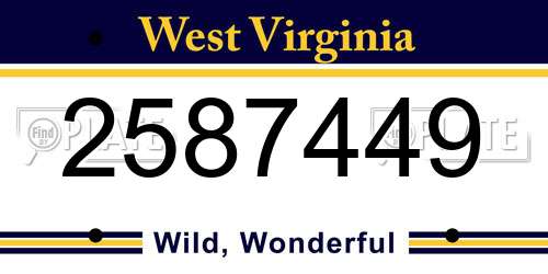 2587449 West Virginia License Plate