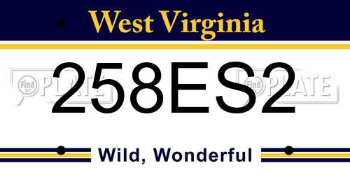 258ES2 West Virginia License Plate