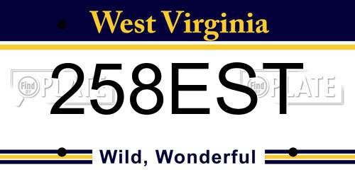 258EST West Virginia License Plate