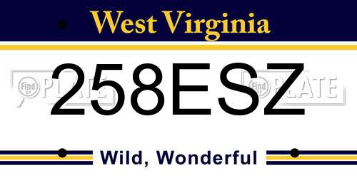 258ESZ West Virginia License Plate