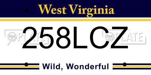 258LCZ West Virginia License Plate
