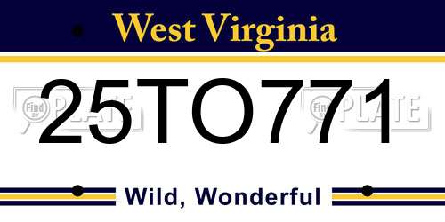 25TO771 West Virginia License Plate