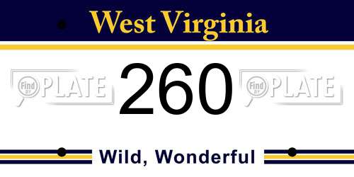 260 West Virginia License Plate