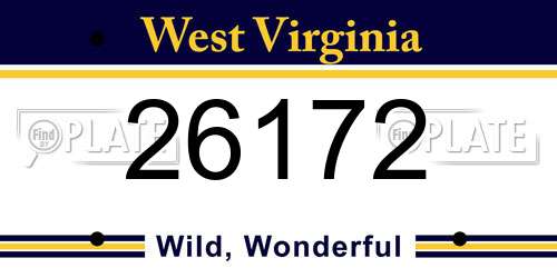 26172 West Virginia License Plate