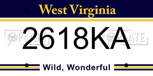 2618KA West Virginia License Plate