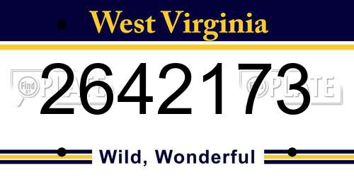 2642173 West Virginia License Plate