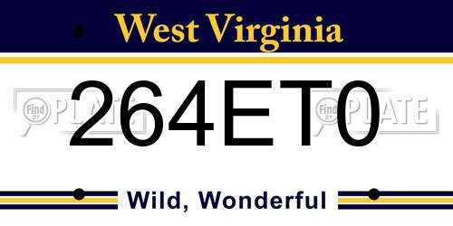 264ET0 West Virginia License Plate
