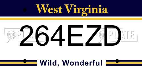 264EZD West Virginia License Plate