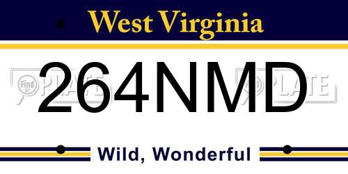 264NMD West Virginia License Plate