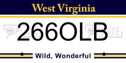 266OLB West Virginia License Plate