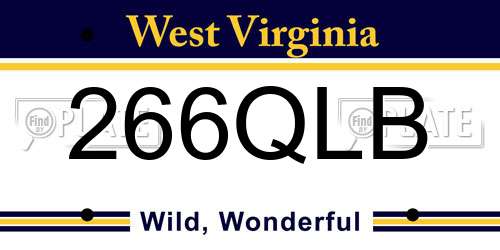 266QLB West Virginia License Plate