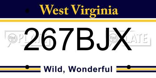 267BJX West Virginia License Plate