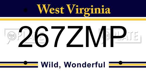 267ZMP West Virginia License Plate