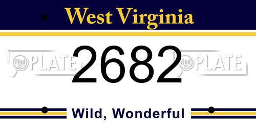 2682 West Virginia License Plate