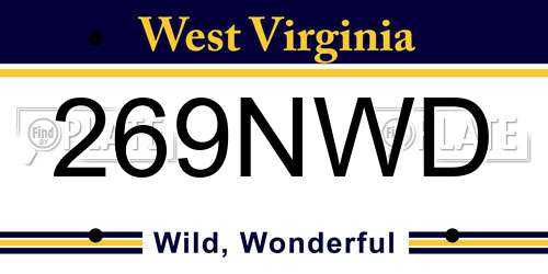 269NWD West Virginia License Plate