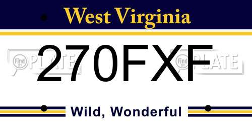 270FXF West Virginia License Plate