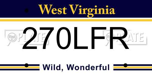 270LFR West Virginia License Plate