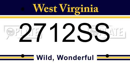 2712SS West Virginia License Plate