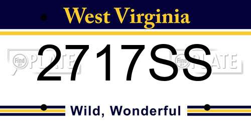 2717SS West Virginia License Plate