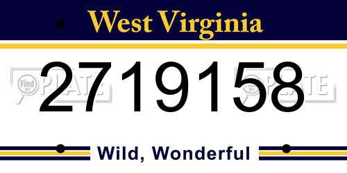 2719158 West Virginia License Plate