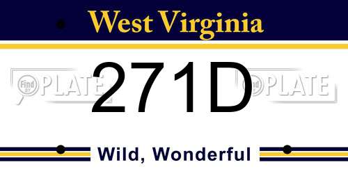 271D West Virginia License Plate