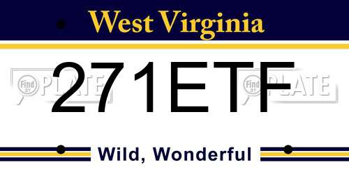 271ETF West Virginia License Plate