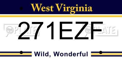 271EZF West Virginia License Plate