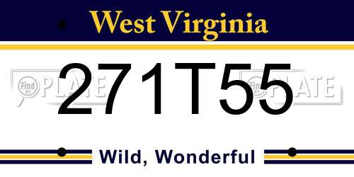 271T55 West Virginia License Plate