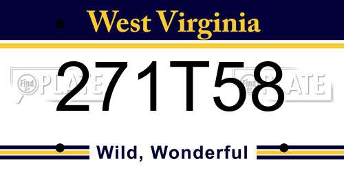 271T58 West Virginia License Plate