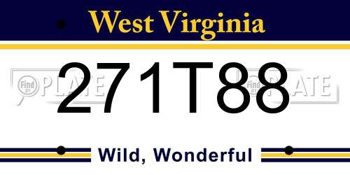 271T88 West Virginia License Plate