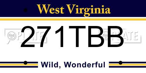 271TBB West Virginia License Plate