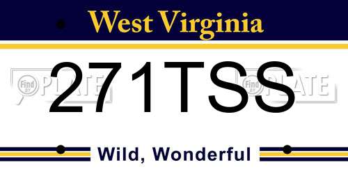 271TSS West Virginia License Plate