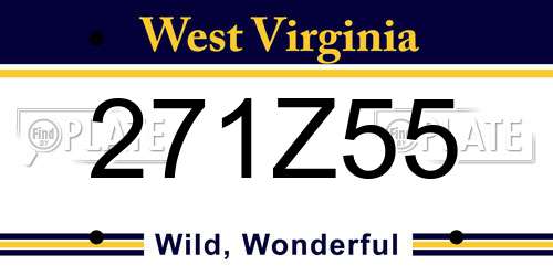 271Z55 West Virginia License Plate