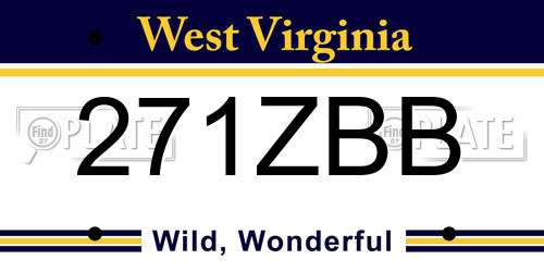 271ZBB West Virginia License Plate