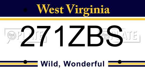 271ZBS West Virginia License Plate
