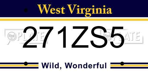 271ZS5 West Virginia License Plate