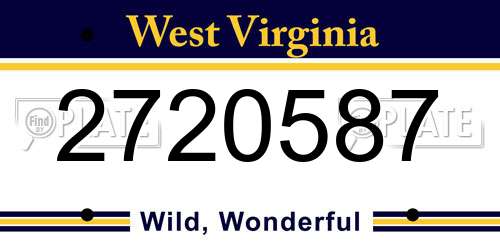 2720587 West Virginia License Plate