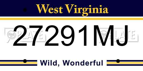 27291MJ West Virginia License Plate