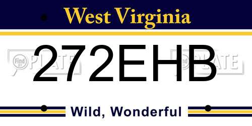 272EHB West Virginia License Plate