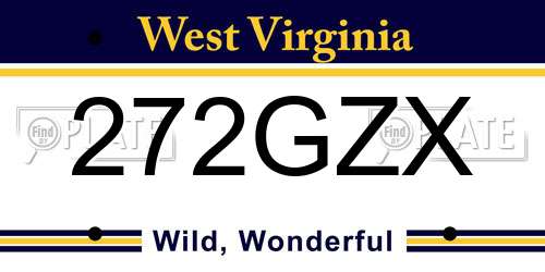 272GZX West Virginia License Plate