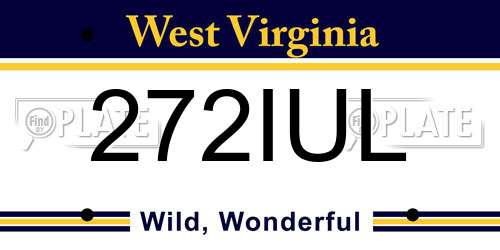 272IUL West Virginia License Plate