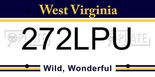 272LPU West Virginia License Plate
