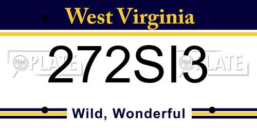 272SI3 West Virginia License Plate