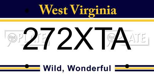 272XTA West Virginia License Plate