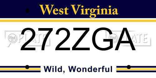 272ZGA West Virginia License Plate