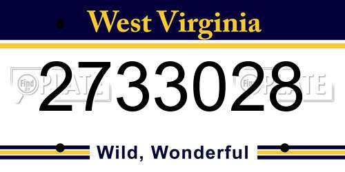 2733028 West Virginia License Plate