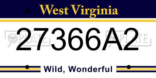 27366A2 West Virginia License Plate