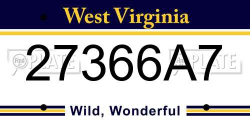 27366A7 West Virginia License Plate