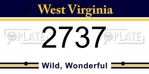 2737 West Virginia License Plate
