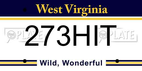 273HIT West Virginia License Plate